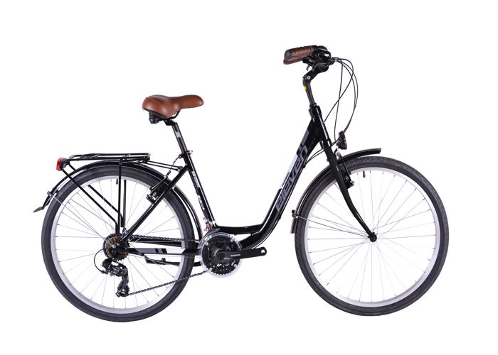 VÉLO ELEVEN OUTDOOR EXPERIENCE 26″ MADAME 7V NOIR BRILLANT UNIQUE
