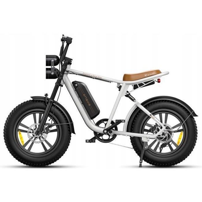ENGWE M20 – Vélo Électrique 20″ – Autonomie 75km – Batterie 48V13Ah – Tout suspendu – Shimano 7 vitesses – VTT fat bike, blanc