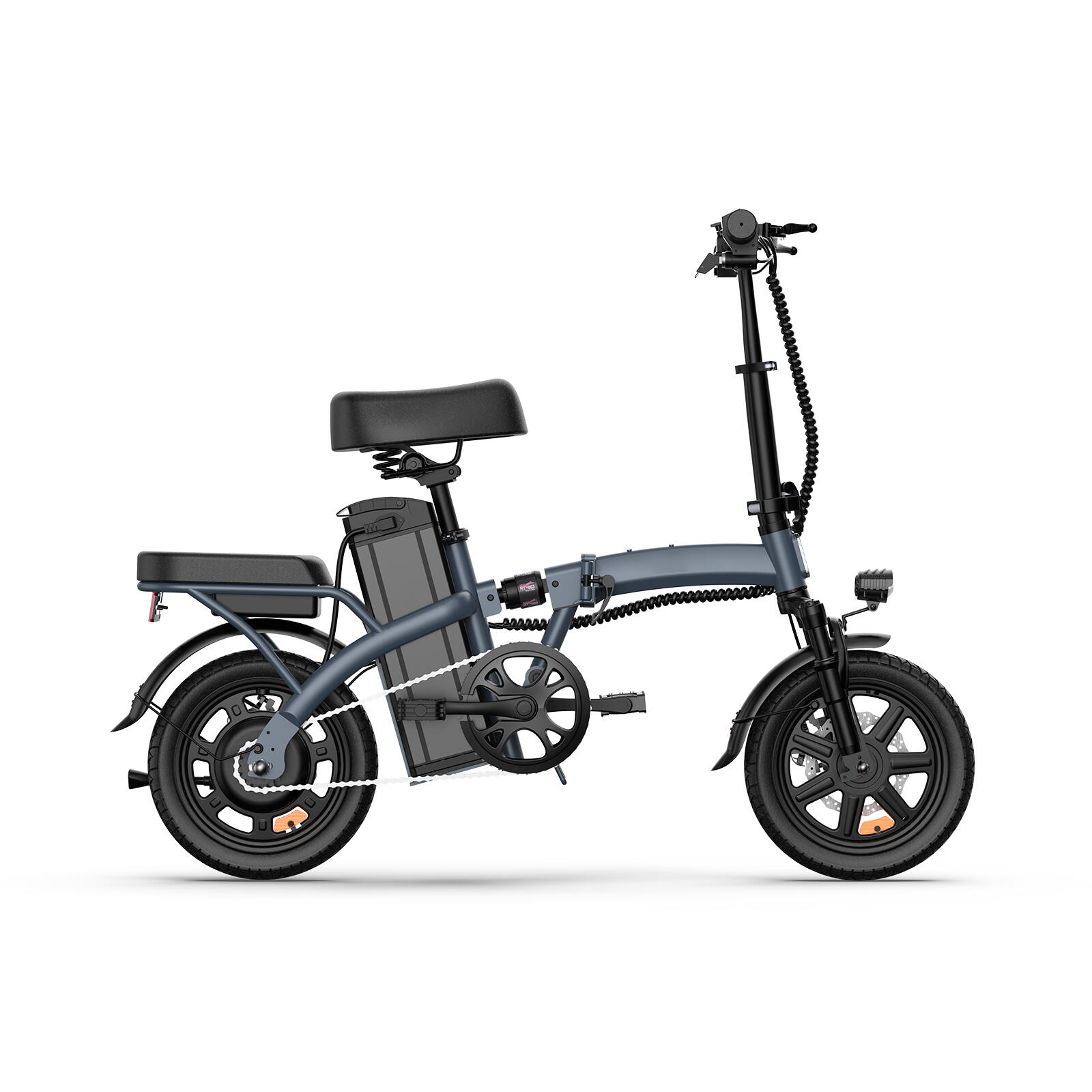 Vélo électrique portable URLIFE F1L à double suspension et pneus de 14 pouces