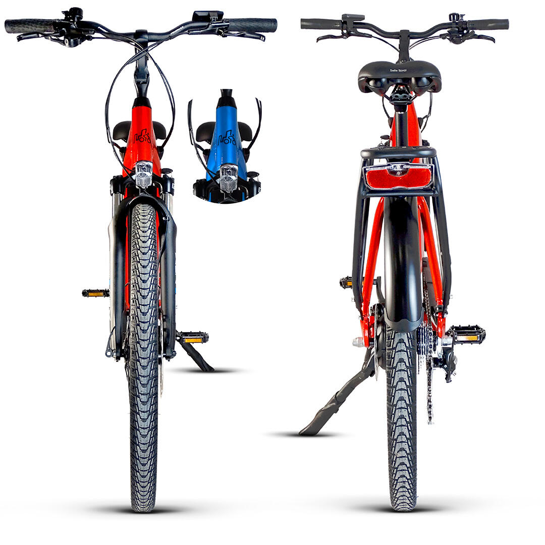 UB100B | Ebike Urbain Polyvalent | Autonomie jusqu’à 140 km | Rouge | 26″