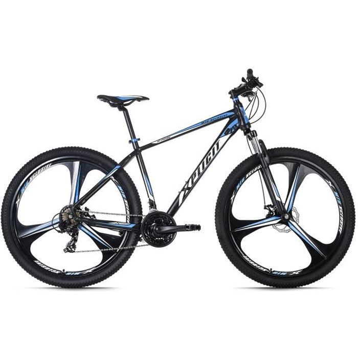 Vélo VTT Semi-Rigide 29 » – KS CYCLING – Xplicit – Homme – 21 Vitesses – Noir-Bleu – Taille de Cadre 48 cm